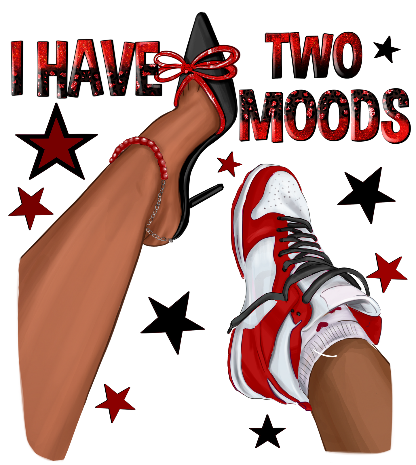 Heels and Sneakers (Red)